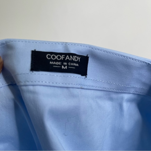 NWT Coofandy Blue Button Down Shirt Size M - Picture 5 of 5